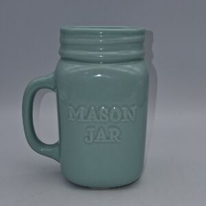 Mason Jar Ceramic Mug - Light Blue